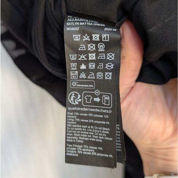 Allsaints Black Katlyn Mattea Long Sleeve Mesh Maxi Dress, Size 10 - Picture 7 of 7